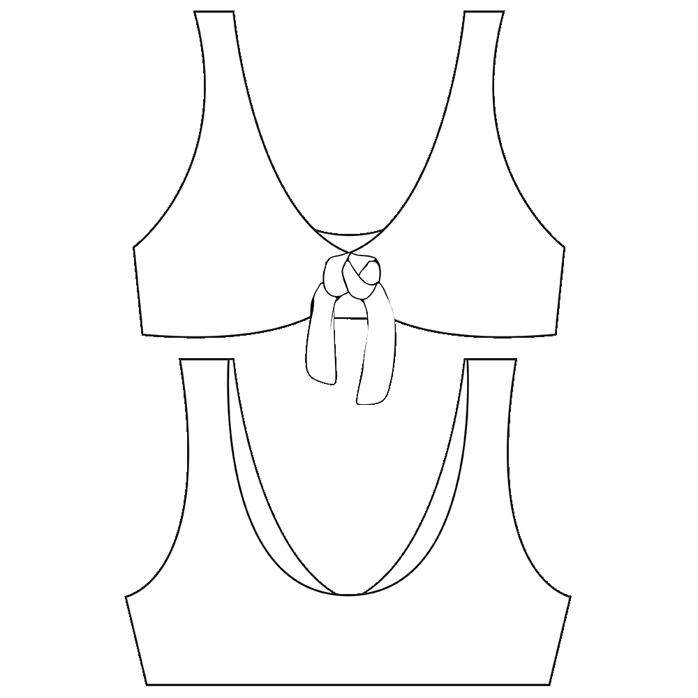 Base top reversible alba con tira